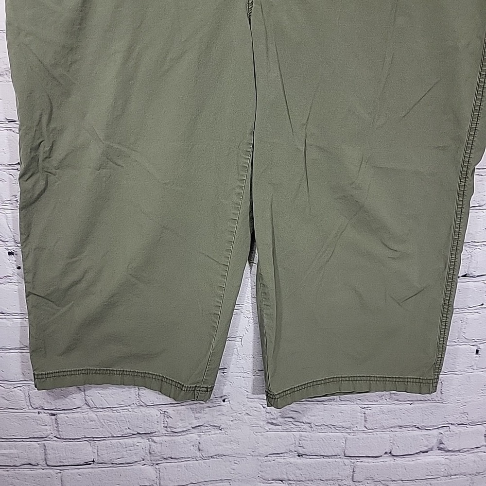 Lane Bryant Capri Pants Womens 18 Olive Army Green Drawstring Garden Casual - Picture 3 of 9